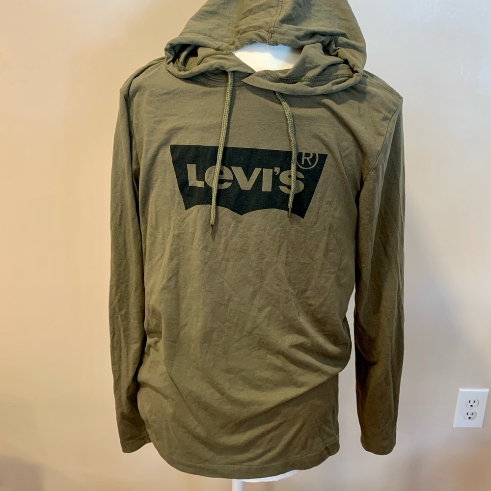 Levis S men olive green hooded top